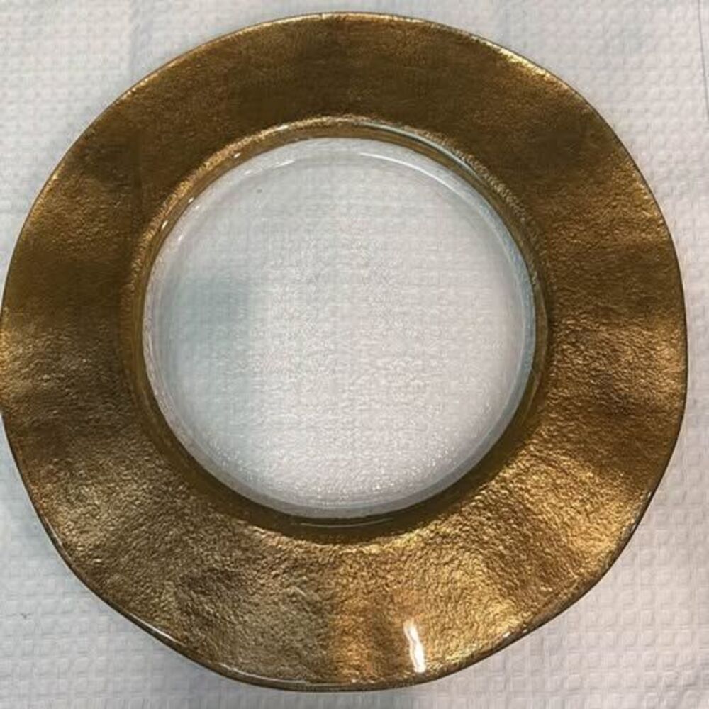 Gold Rimmed Glass Charger Plate